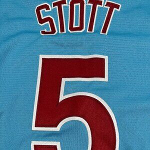Bryson Stott #5 Philadelphia Phillies Blue Old School MLB Jersey Men's Large